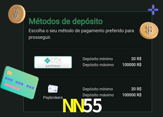 O cassino NN55 oferece uma grande variedade de métodos de pagamento